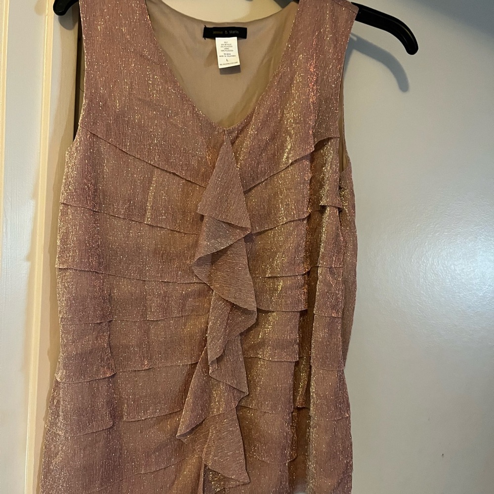 Brand new pink gold party top size L